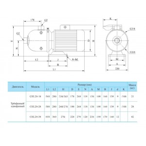 Многоступенчатый насос CNP CHL 20-30 LSWSR